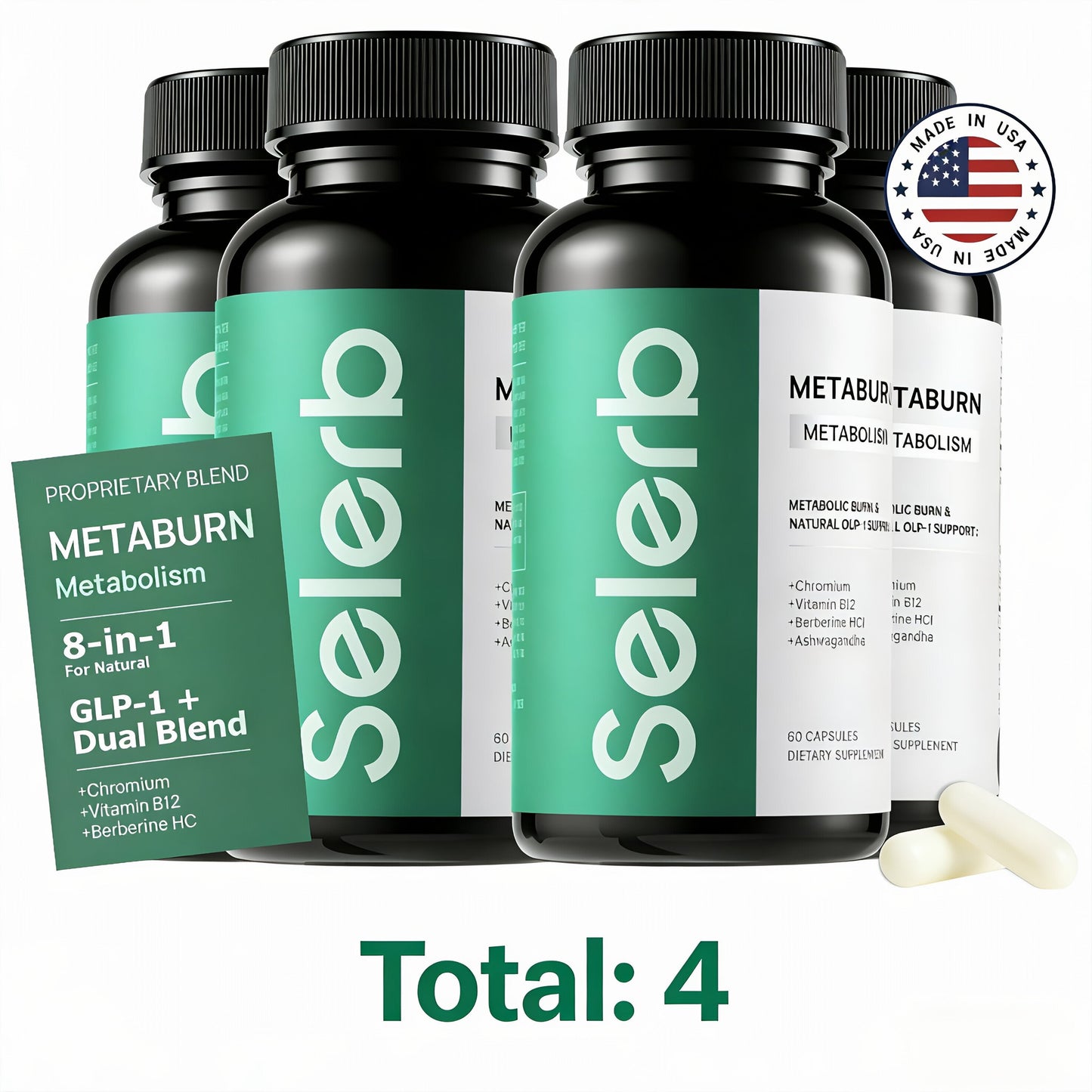 GLP-1 Metabolism Supplement,Supports Metabolic Function & Gently Activates Daily Metabolic Rhythm,60 Capsules