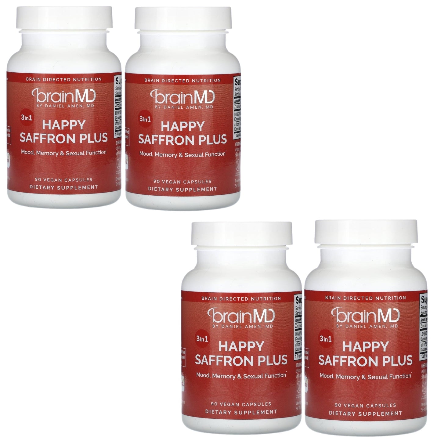 Happy Saffron with Magnesium & B6 Vegan Capsules – For Balanced Mood & Restful Sleep, 90 Ct