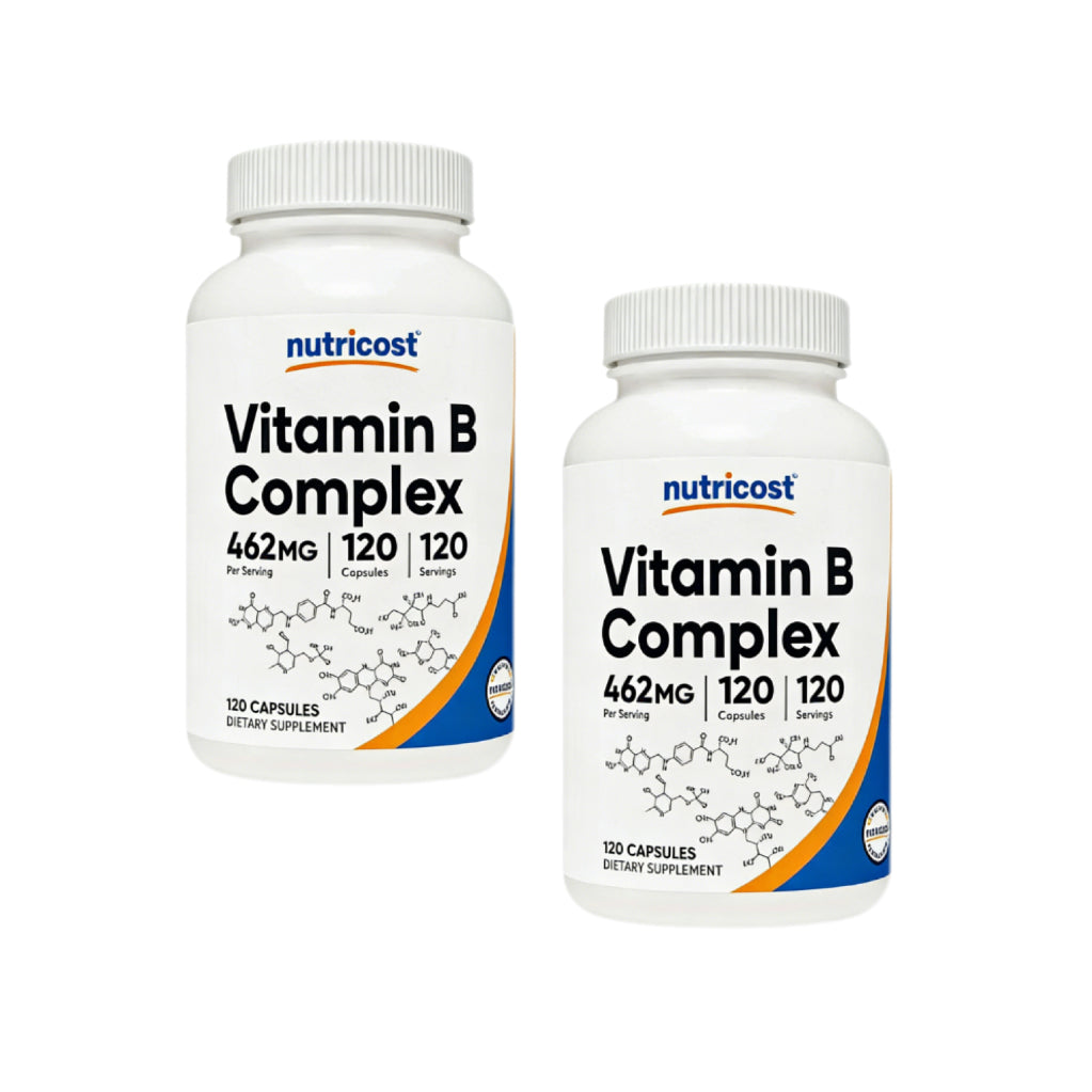 Nutricost High Potency Vitamin B Complex 462mg, 120 Capsules - with Vitamin C - Energy Complex
