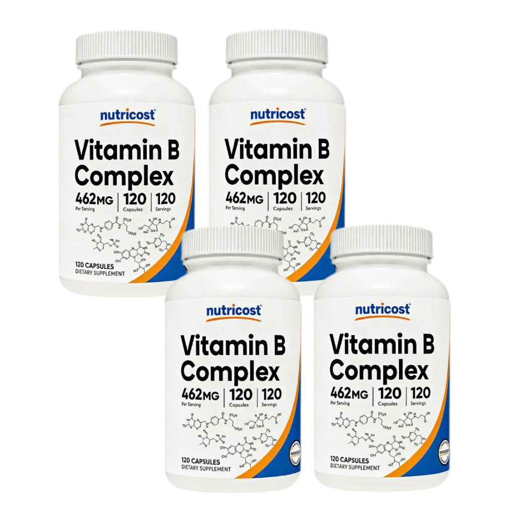 Nutricost High Potency Vitamin B Complex 462mg, 120 Capsules - with Vitamin C - Energy Complex