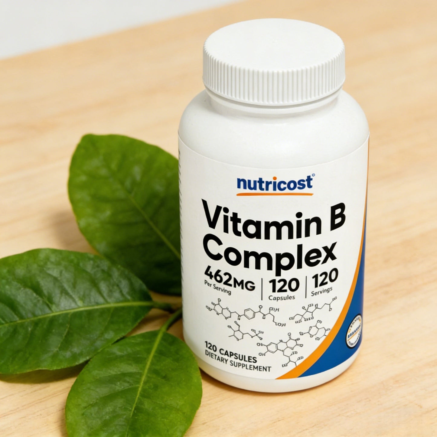 Nutricost High Potency Vitamin B Complex 462mg, 120 Capsules - with Vitamin C - Energy Complex