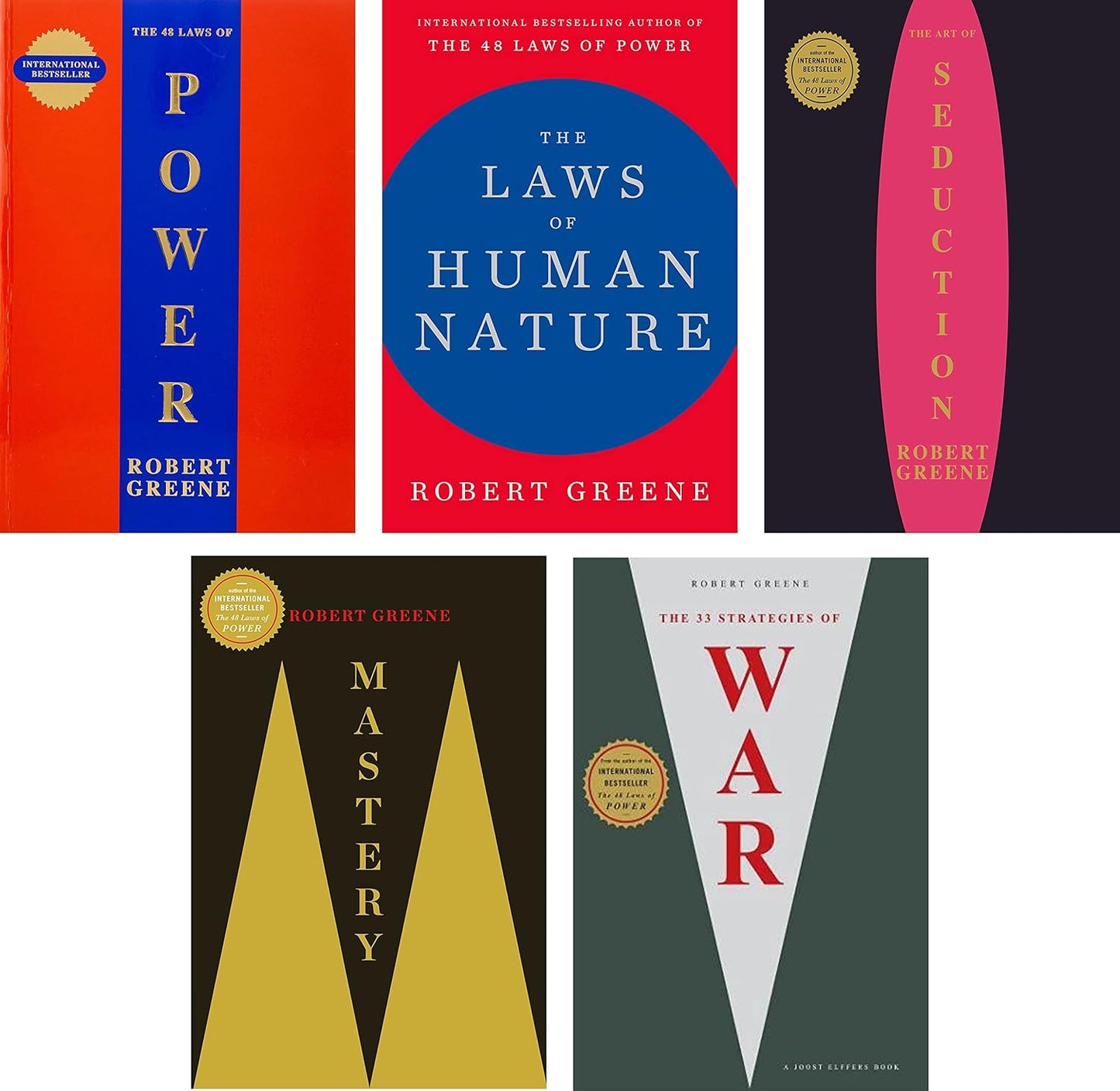 Robert Greene - Strategy & Psychology Collection - Book Set - Power, Human Behavior & Influence Mastery - 5 Books Collection