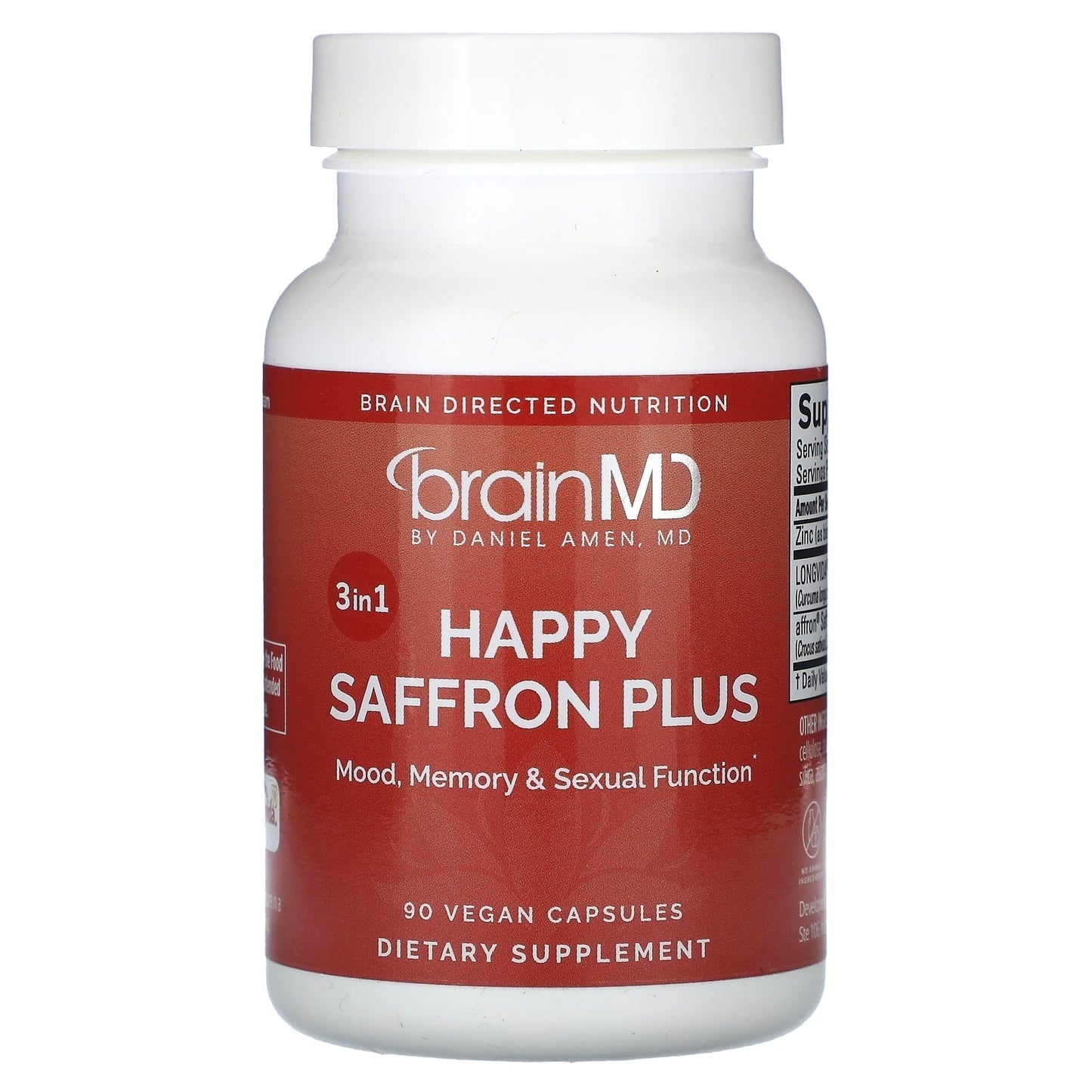 Happy Saffron with Magnesium & B6 Vegan Capsules – For Balanced Mood & Restful Sleep, 90 Ct