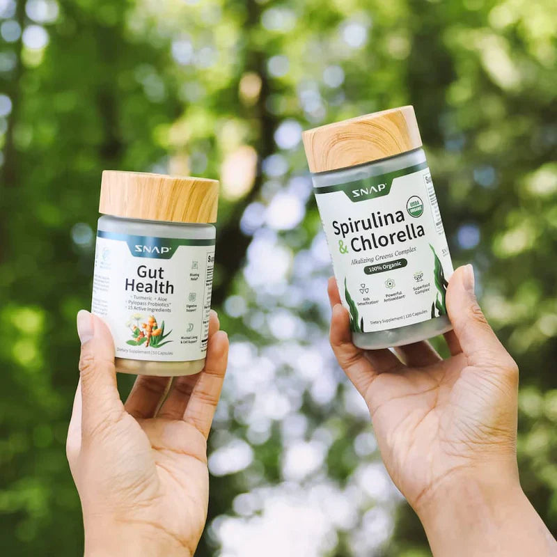 Gut Health Bundle，The 2-in-1 Gut Reset & Cellular Detox Duo: Spirulina & Chlorella Blend，Soothe &amp; Restore Gut Health