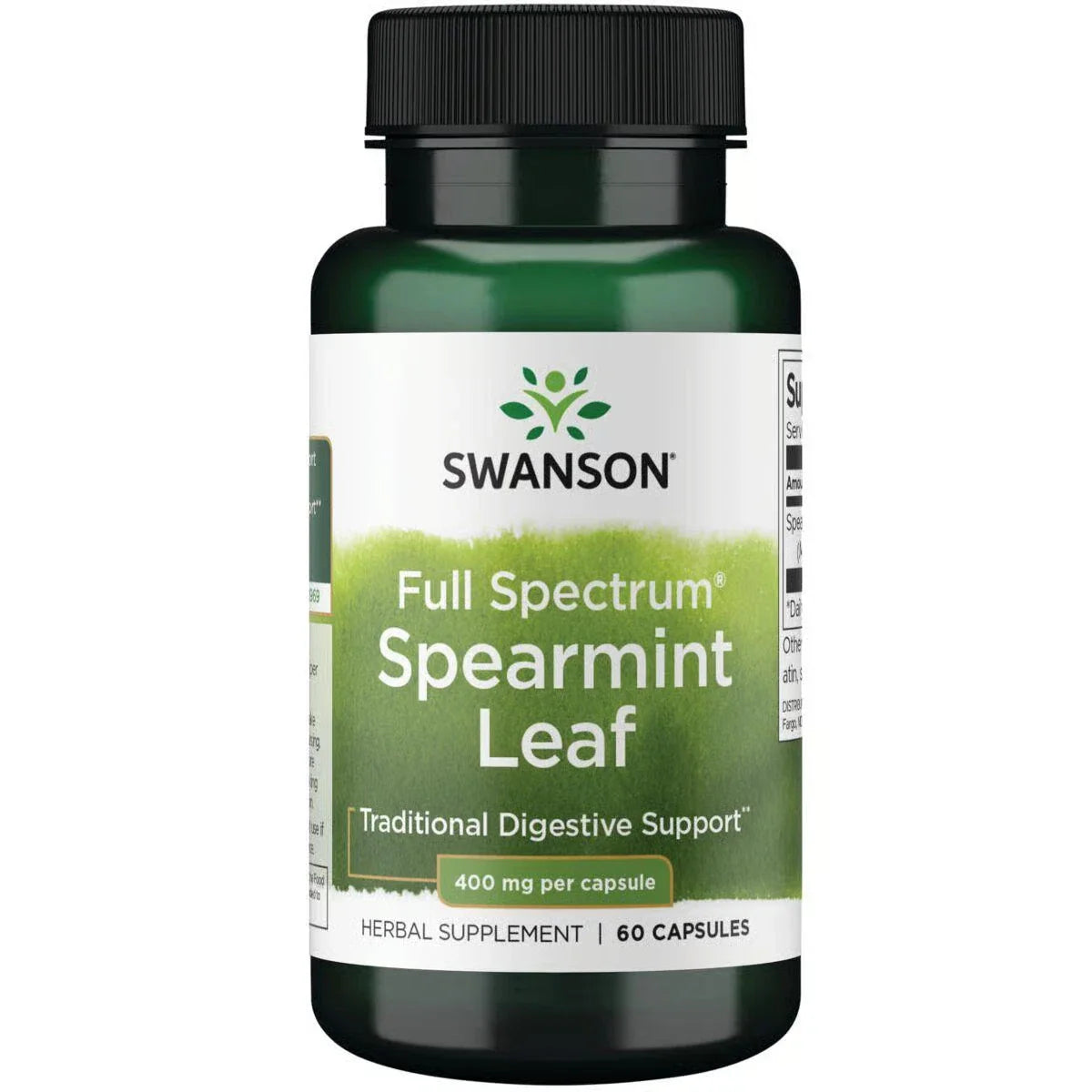 Swanson Full Spectrum Spearmint Leaf Capsules, 400 mg, 60 Count
